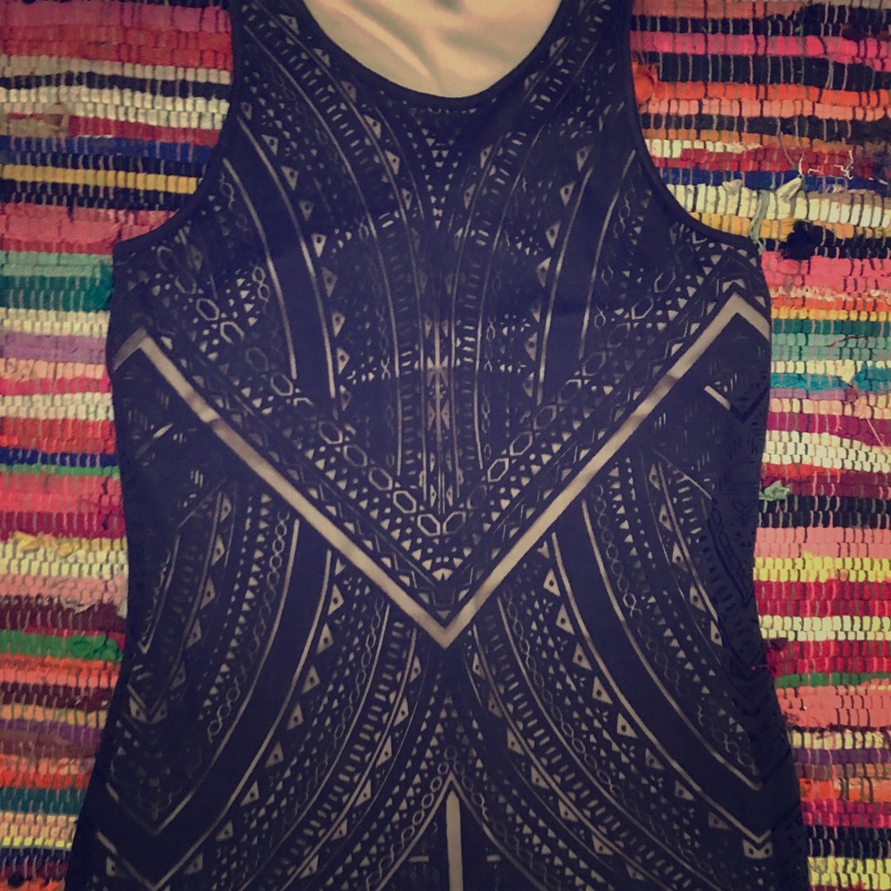 Beautiful laser cut Navy Blue dress